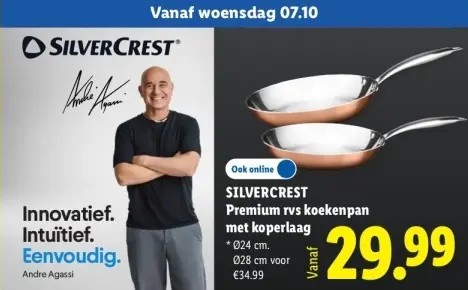 Aanbieding: Premium rvs koekenpan met koperlaag