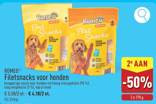 Promotie: Filetsnacks voor honden
