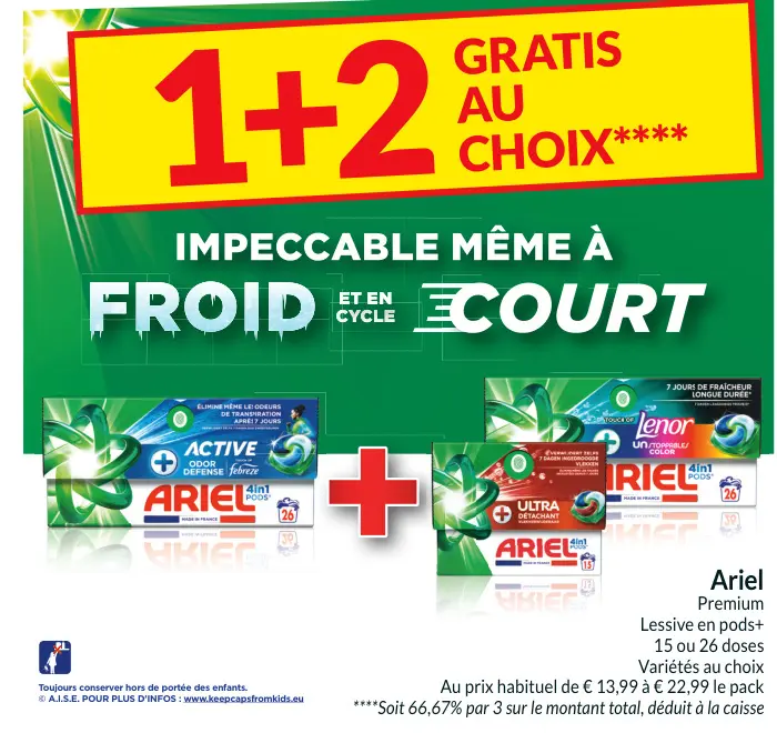 Offre: Ariel Premium Lessive en pods+