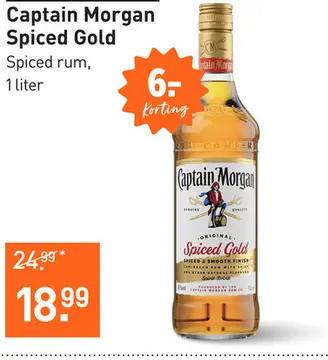 Aanbieding: Captain Morgan Spiced Gold 100CL Mixen
