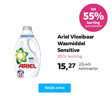 Aanbieding: Ariel Vloeibaar Wasmiddel Sensitive