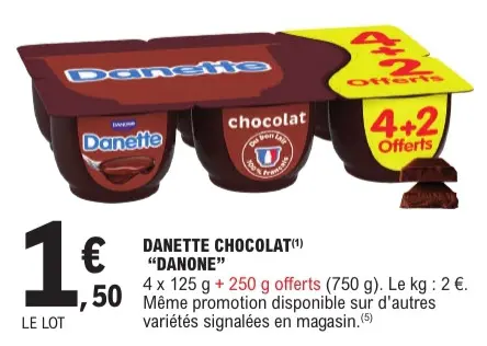 Offre: Danette chocolat
