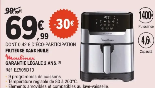 Offre: Friteuse sans huile