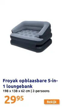 Aanbieding: Froyak opblaasbare 5-in-1 loungebank