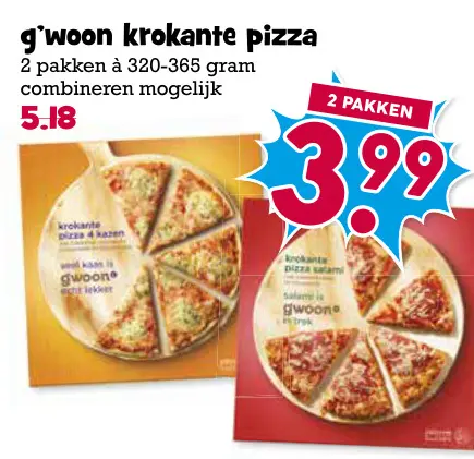 Aanbieding: Krokante pizza