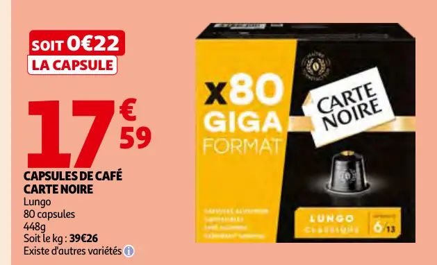Offre: Capsules de café