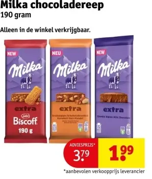 Aanbieding: Milka chocoladereep