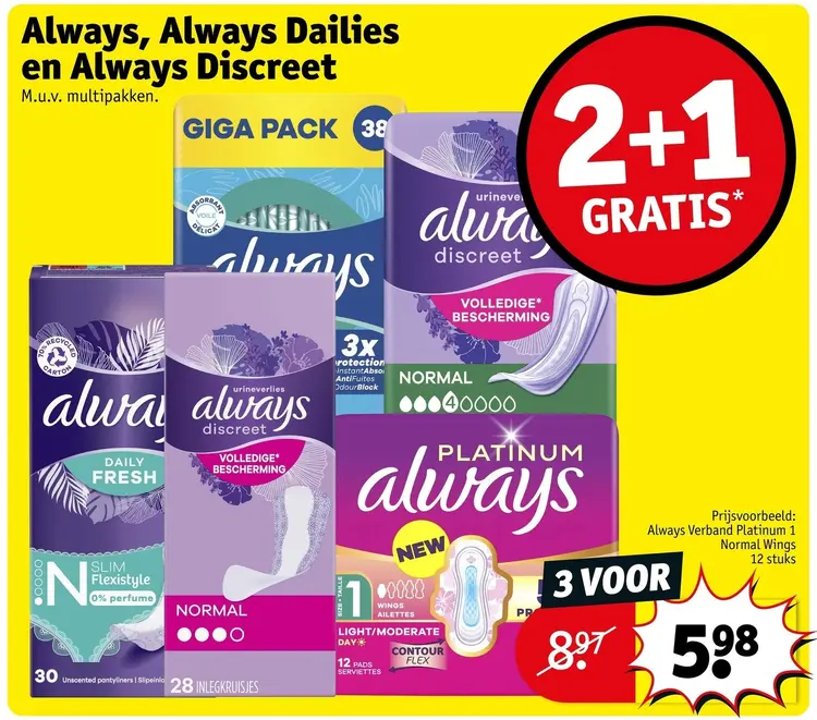 Aanbieding: Always, Always Dailies en Always Discreet