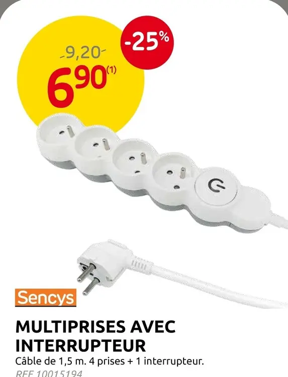 Offre: Multiprises avec interrupteur