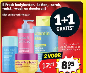 Aanbieding: B Fresh bodybutter, -lotion, -scrub, -mist, -