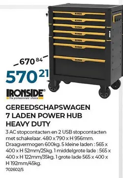 Aanbieding: GEREEDSCHAPSWAGEN 7 LADEN POWER HUB HEAVY DUT