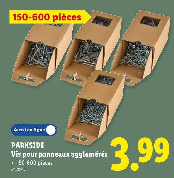 Offre: Vis pour panneaux agglomérés