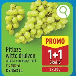 Promotie: Pitloze witte druiven