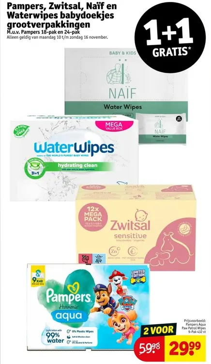 Aanbieding: babydoekjes grootverpakkingen