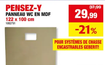 Offre: Pensez-y panneau wc en mdf