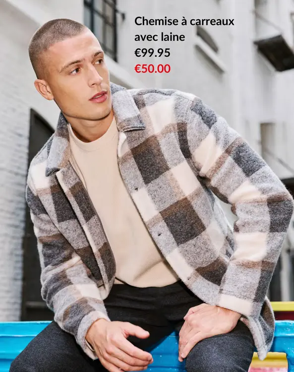 Offre: Chemise à carreaux avec laine