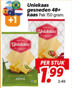 Aanbieding: Uniekaas gesneden 48+ kaas