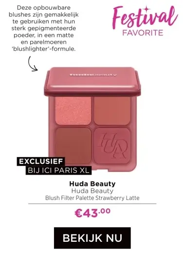 Aanbieding: Huda Beauty Blush Filter Palette Strawberry Latte