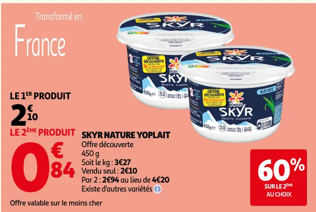 Offre: Skyr nature Yoplait