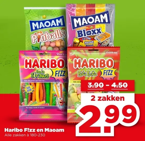 Aanbieding: Haribo Fizz en Maoam