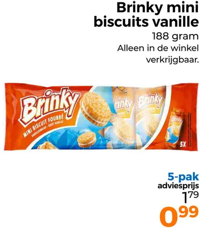 Aanbieding: Brinky mini biscuits vanille