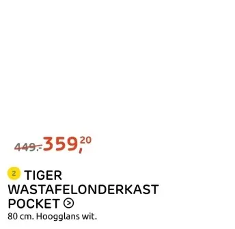 Aanbieding: TIGER WASTAFELONDERKAST POCKET