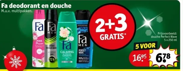 Aanbieding: Fa deodorant en douche