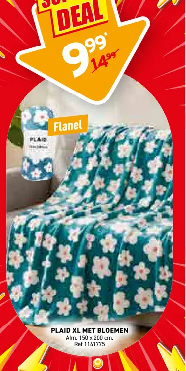 Promotie: Plaid xl met bloemen