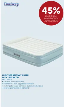 Aanbieding: Luchtbed Bestway queen