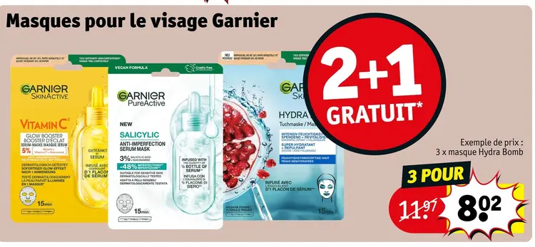 Offre: Masques pour le visage