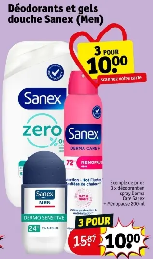 Offre: Déodorants et gels douche Sanex