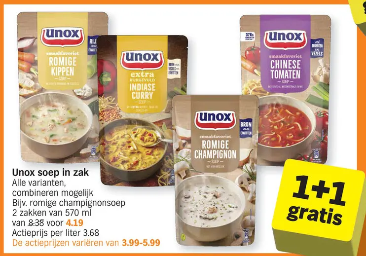 Promotie: Unox soep in zak