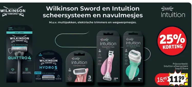 Promotie: Wilkinson Sword en Intuition scheersysteem en navulmesjes