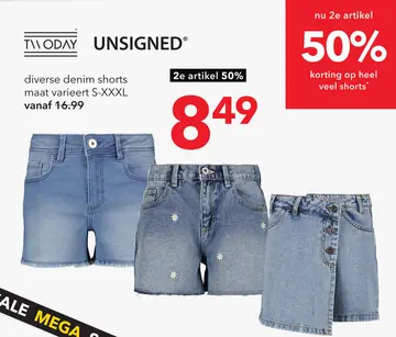 Aanbieding: diverse denim shorts