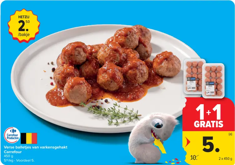Promotie: Verse balletjes van varkensgehakt