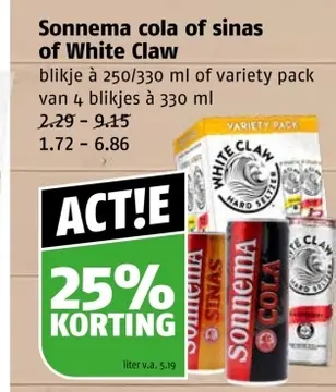 Aanbieding: Sonnema cola of sinas of White Claw