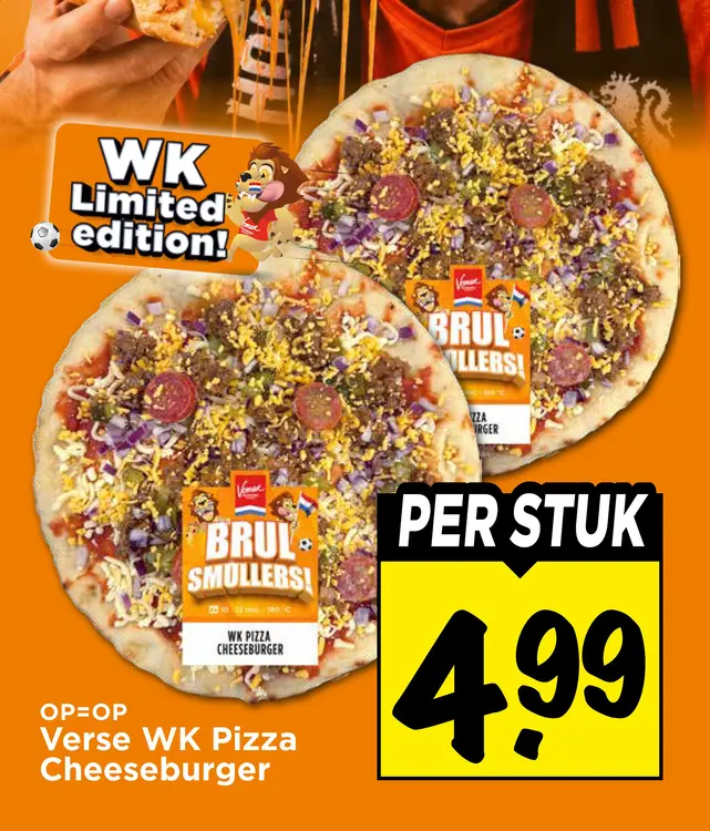 Aanbieding: Verse WK Pizza Cheeseburger
