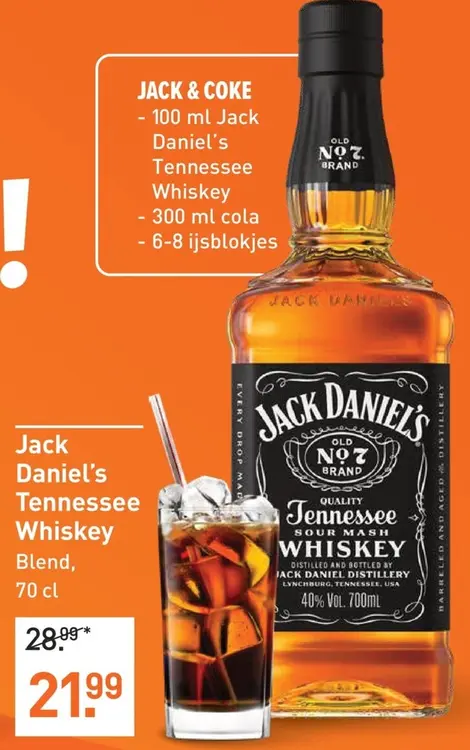 Aanbieding: Jack Daniel's Tennessee Whiskey