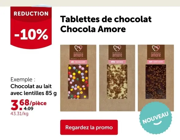 Offre: Tablettes de chocolat