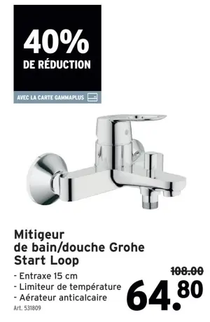 Offre: Mitigeur de bain/douche Grohe Start Loop