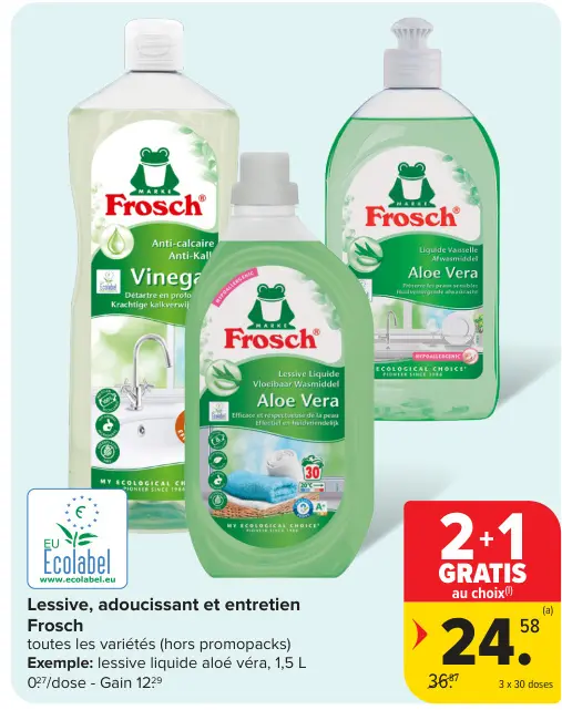 Offre: Lessive, adoucissant et entretien