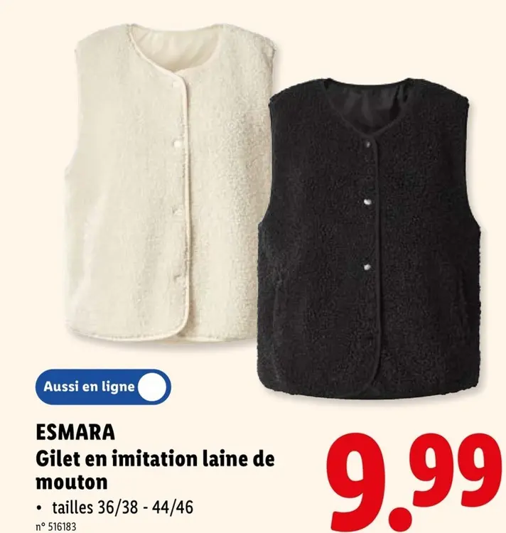 Offre: Gilet en imitation laine de mouton