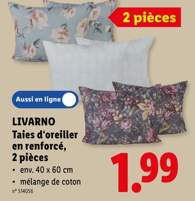 Offre: Taies d'oreiller