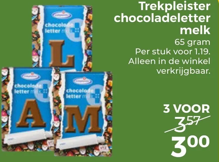 Aanbieding: Chocoladeletter melk