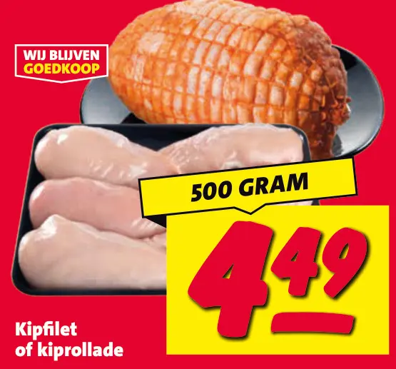 Aanbieding: Kipfilet of kiprollade
