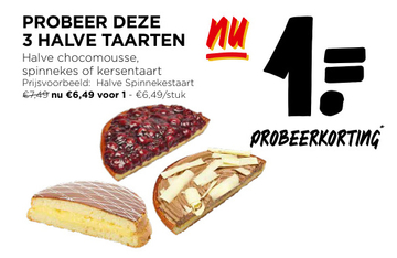 Aanbieding: Halve chocomousse, spinnekes of kersentaart