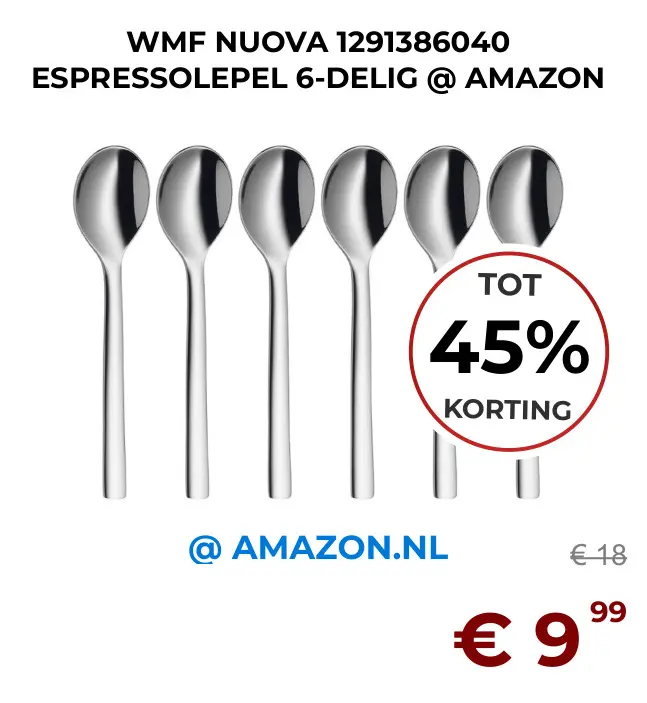 Aanbieding: WMF NUOVA 1291386040 ESPRESSOLEPEL 6-DELIG @ AMAZON