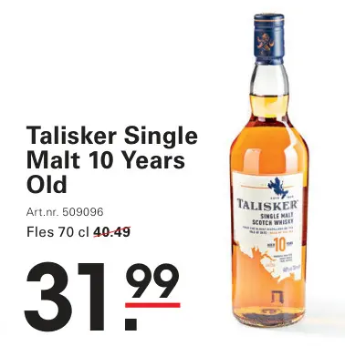 Aanbieding: Talisker Single Malt 10 Years Old