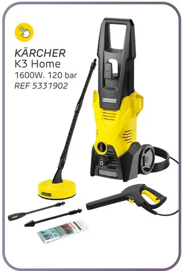 Aanbieding: Kärcher hogedrukreiniger k3 home - 1600w - 120 bar - 380l/u - slang van 6m - terrasreiniger - vuilfrees