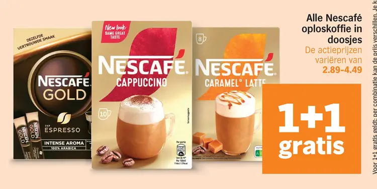 Aanbieding: Nescafé oploskoffie in doosjes